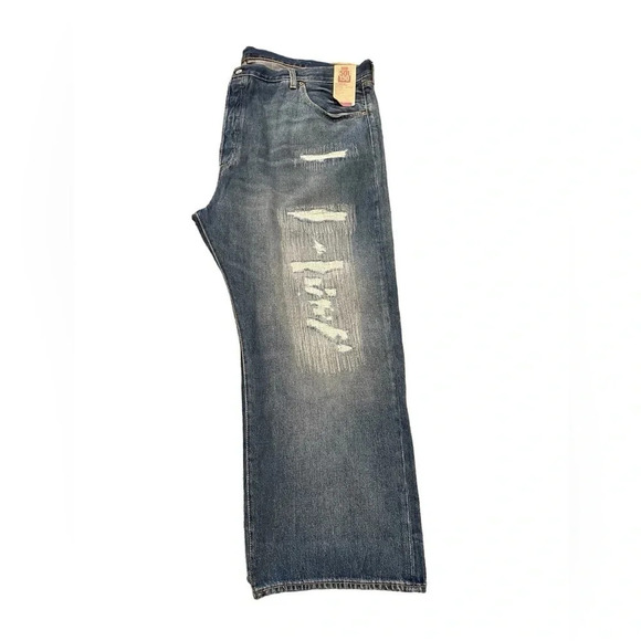 Levi’s 501 150th Anniversary Distressed Button Fly Straight Leg Jeans Size 50 - Picture 4 of 9